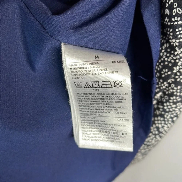 GAP Paisley Floral Print Midi Dress Navy Blue Smock Sleeveless Color Block M - Picture 8 of 9